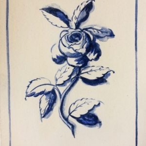 fleur bleue peinte à la main avec de vrais pigments